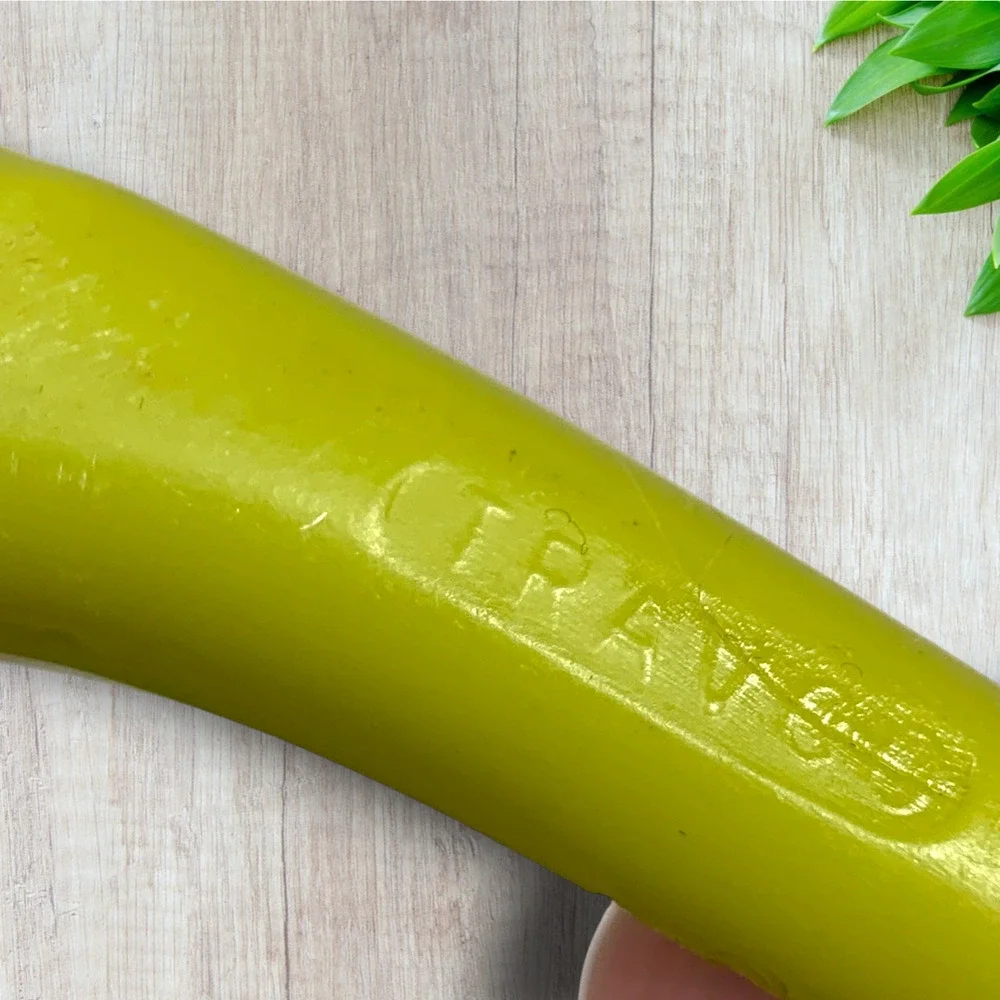 Vtg 1970's INOX Vegetable Peeler Avocado Green Handle 6.5” France Mid Century